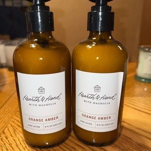 2 - 8oz Hearth & Hand HAND LOTION Orange Amber NEW